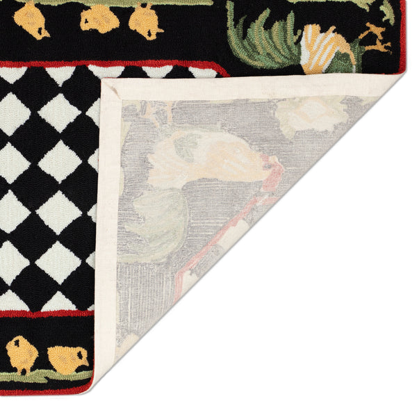 Trans-Ocean Liora Manne Frontporch Rooster Novelty Indoor/Outdoor Hand Tufted 80% Polyester/20% Acrylic Rug Black 5' x 7'6"
