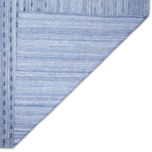 Trans-Ocean Liora Manne Hudson Bubble Stripe Casual Indoor/Outdoor Hand Woven 100% Solution Dyed Polyester Rug Blue 8'3" x 11'6"