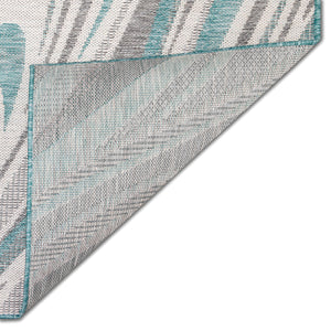 Trans-Ocean Liora Manne Malibu Waves Casual Indoor/Outdoor Power Loomed 88% Polypropylene/12% Polyester Rug Aqua 7'10" x 9'10"