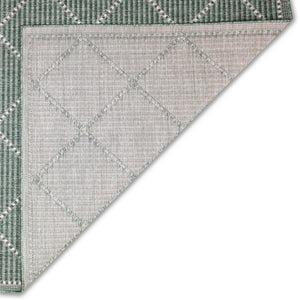 Trans-Ocean Liora Manne Malibu Checker Diamond Casual Indoor/Outdoor Power Loomed 88% Polypropylene/12% Polyester Rug Green 7'10" x 9'10"