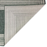 Trans-Ocean Liora Manne Malibu Etched Border Casual Indoor/Outdoor Power Loomed 88% Polypropylene/12% Polyester Rug Green 7'10" x 9'10"