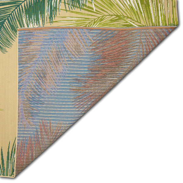 Trans-Ocean Liora Manne Marina Palm Border Casual Indoor/Outdoor Power Loomed 75% Polypropylene/25% Polyester Rug Sisal 8'10" x 11'9"