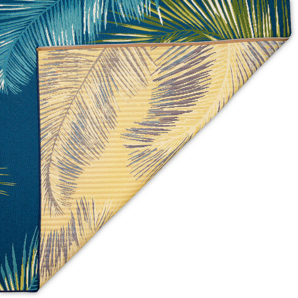 Trans-Ocean Liora Manne Marina Palm Border Casual Indoor/Outdoor Power Loomed 75% Polypropylene/25% Polyester Rug Navy 8'10" x 11'9"