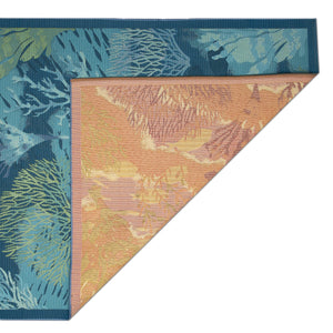 Trans-Ocean Liora Manne Marina Coral Garden Casual Indoor/Outdoor Power Loomed 75% Polypropylene/25% Polyester Rug Lapis 8'10" x 11'9"