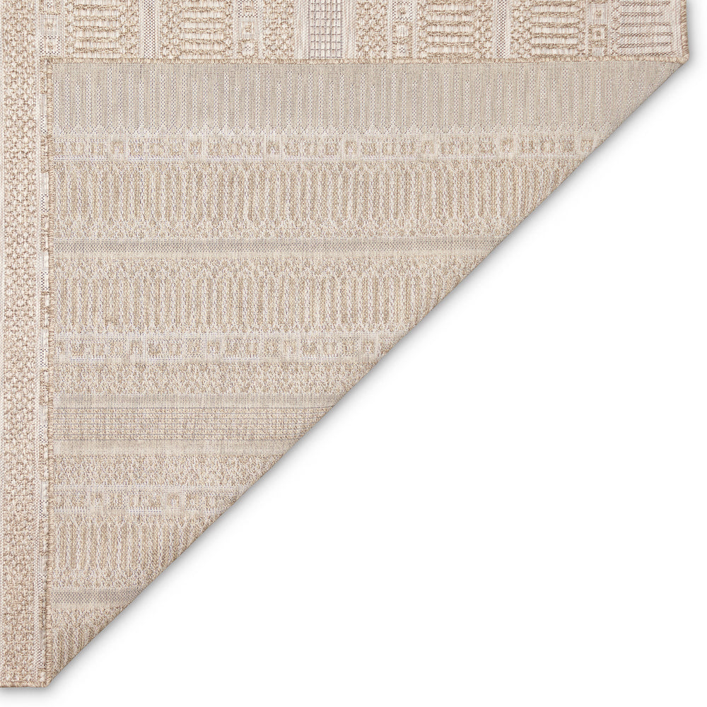 Trans-Ocean Liora Manne Orly Stripe Casual Indoor/Outdoor Power Loomed 100% Polypropylene Rug Natural 7'10" x 9'10"
