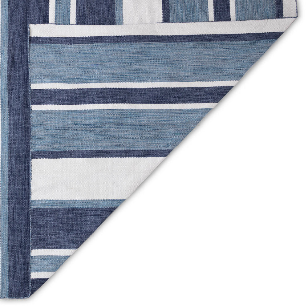 Trans-Ocean Liora Manne Sorrento Boat Stripe Classic Indoor/Outdoor Hand Woven 100% Polyester Rug Navy 8'3" x 11'6"
