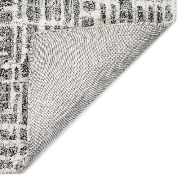 Trans-Ocean Liora Manne Savannah Grid Contemporary Indoor Hand Tufted 100% Wool Pile Rug Charcoal 8'3" x 11'6"