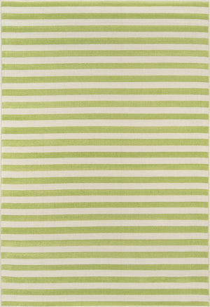 Momeni Baja BAJ-1 Machine Made Contemporary Striped Indoor/Outdoor Area Rug Green 8'6" x 13' BAJA0BAJ-1GRN860D