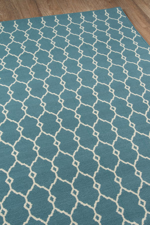 Momeni Baja BAJ-2 Machine Made Contemporary Geometric Indoor/Outdoor Area Rug Blue 8'6" x 13' BAJA0BAJ-2BLU860D