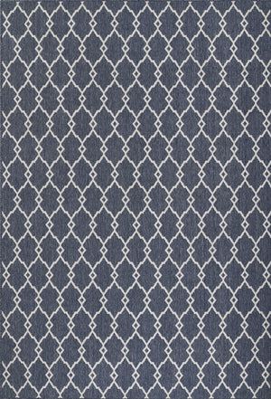 Momeni Baja BAJ-2 Machine Made Contemporary Geometric Indoor/Outdoor Area Rug Denim 8'6" x 13' BAJA0BAJ-2DNM860D