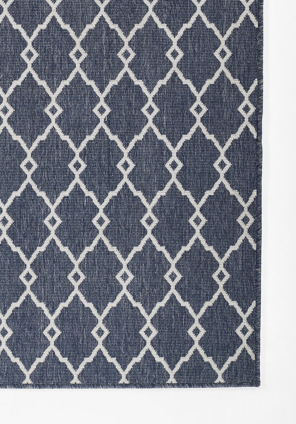 Momeni Baja BAJ-2 Machine Made Contemporary Geometric Indoor/Outdoor Area Rug Denim 8'6" x 13' BAJA0BAJ-2DNM860D