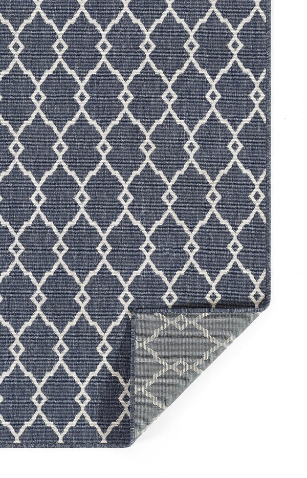 Momeni Baja BAJ-2 Machine Made Contemporary Geometric Indoor/Outdoor Area Rug Denim 8'6" x 13' BAJA0BAJ-2DNM860D