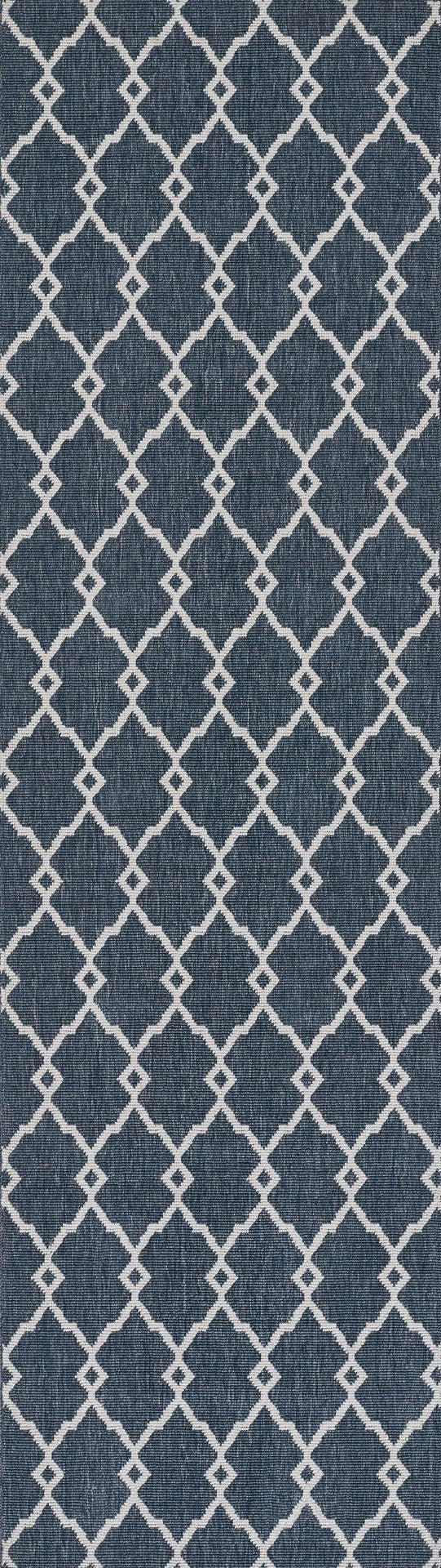 Momeni Baja BAJ-2 Machine Made Contemporary Geometric Indoor/Outdoor Area Rug Denim 8'6" x 13' BAJA0BAJ-2DNM860D