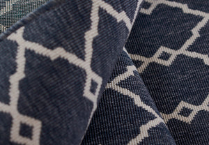 Momeni Baja BAJ-2 Machine Made Contemporary Geometric Indoor/Outdoor Area Rug Denim 8'6" x 13' BAJA0BAJ-2DNM860D