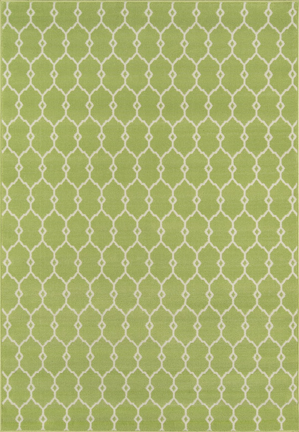 Momeni Baja BAJ-2 Machine Made Contemporary Geometric Indoor/Outdoor Area Rug Green 8'6" x 13' BAJA0BAJ-2GRN860D