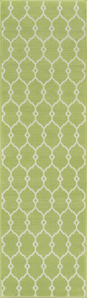 Momeni Baja BAJ-2 Machine Made Contemporary Geometric Indoor/Outdoor Area Rug Green 8'6" x 13' BAJA0BAJ-2GRN860D