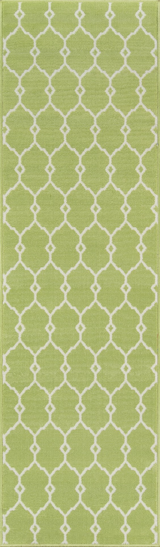 Momeni Baja BAJ-2 Machine Made Contemporary Geometric Indoor/Outdoor Area Rug Green 8'6" x 13' BAJA0BAJ-2GRN860D