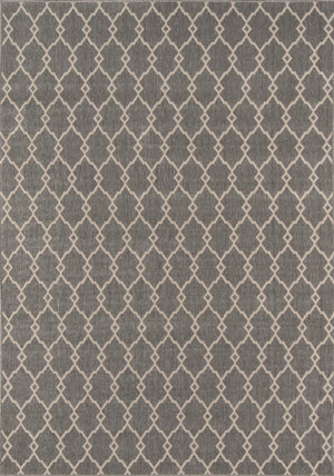 Momeni Baja BAJ-2 Machine Made Contemporary Geometric Indoor/Outdoor Area Rug Grey 8'6" x 13' BAJA0BAJ-2GRY860D