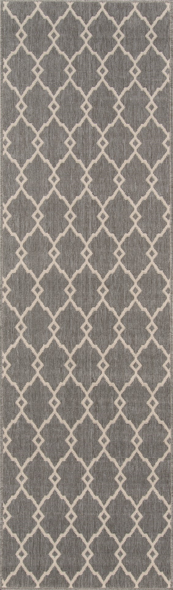 Momeni Baja BAJ-2 Machine Made Contemporary Geometric Indoor/Outdoor Area Rug Grey 8'6" x 13' BAJA0BAJ-2GRY860D