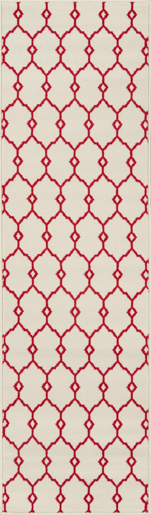 Momeni Baja BAJ-2 Machine Made Contemporary Geometric Indoor/Outdoor Area Rug Ivory 8'6" x 13' BAJA0BAJ-2IVY860D