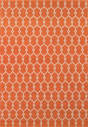 Momeni Baja BAJ-2 Machine Made Contemporary Geometric Indoor/Outdoor Area Rug Orange 8'6" x 13' BAJA0BAJ-2ORG860D