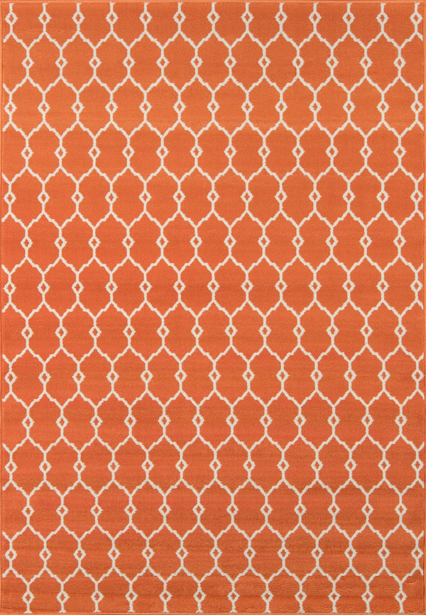 Momeni Baja BAJ-2 Machine Made Contemporary Geometric Indoor/Outdoor Area Rug Orange 8'6" x 13' BAJA0BAJ-2ORG860D