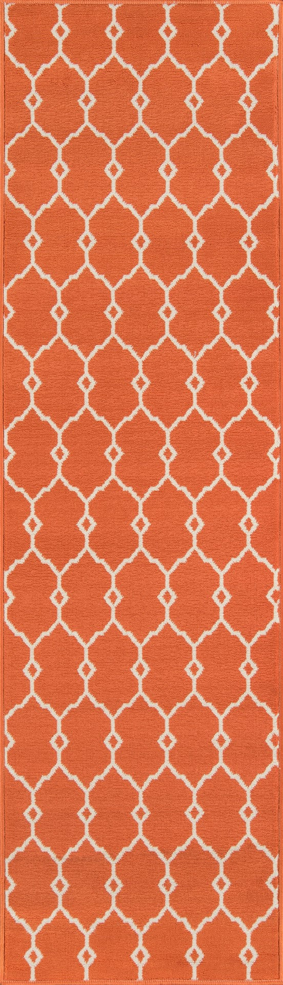 Momeni Baja BAJ-2 Machine Made Contemporary Geometric Indoor/Outdoor Area Rug Orange 8'6" x 13' BAJA0BAJ-2ORG860D