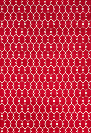 Momeni Baja BAJ-2 Machine Made Contemporary Geometric Indoor/Outdoor Area Rug Red 8'6" x 13' BAJA0BAJ-2RED860D