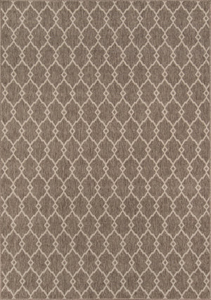 Momeni Baja BAJ-2 Machine Made Contemporary Geometric Indoor/Outdoor Area Rug Taupe 8'6" x 13' BAJA0BAJ-2TAU860D