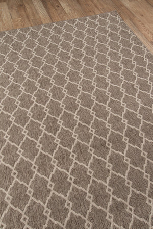 Momeni Baja BAJ-2 Machine Made Contemporary Geometric Indoor/Outdoor Area Rug Taupe 8'6" x 13' BAJA0BAJ-2TAU860D