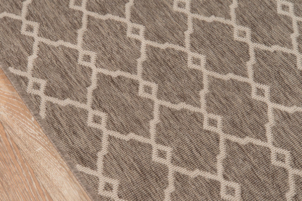 Momeni Baja BAJ-2 Machine Made Contemporary Geometric Indoor/Outdoor Area Rug Taupe 8'6" x 13' BAJA0BAJ-2TAU860D