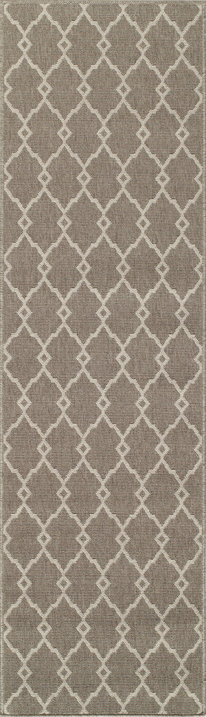 Momeni Baja BAJ-2 Machine Made Contemporary Geometric Indoor/Outdoor Area Rug Taupe 8'6" x 13' BAJA0BAJ-2TAU860D