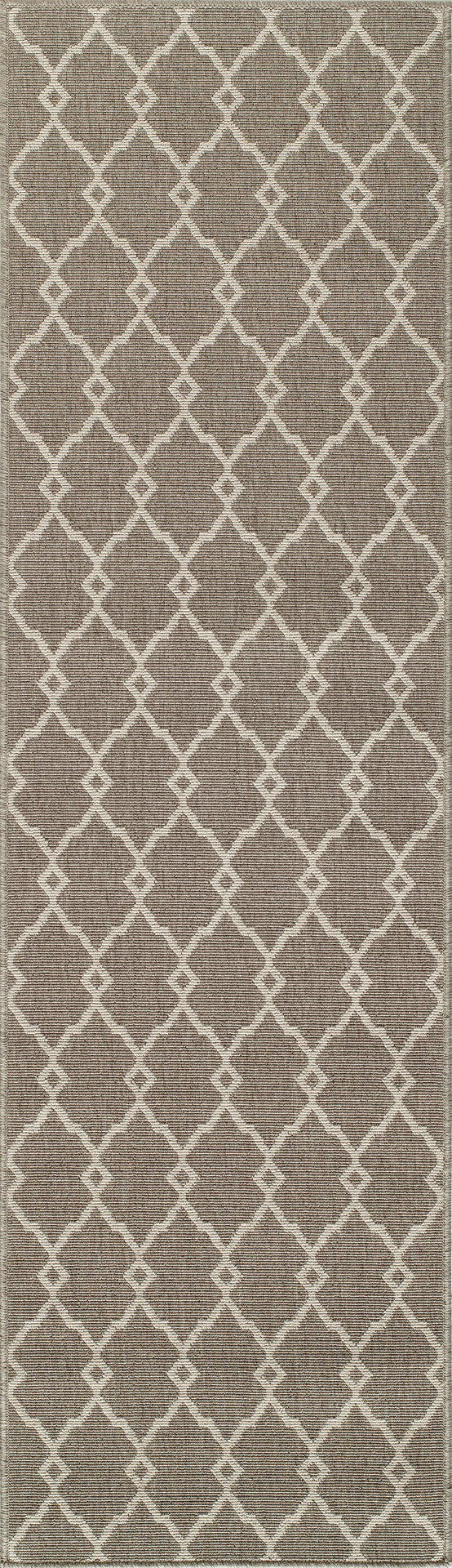 Momeni Baja BAJ-2 Machine Made Contemporary Geometric Indoor/Outdoor Area Rug Taupe 8'6" x 13' BAJA0BAJ-2TAU860D