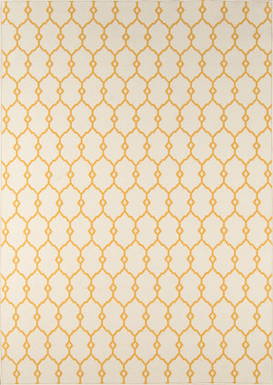 Momeni Baja BAJ-2 Machine Made Contemporary Geometric Indoor/Outdoor Area Rug Yellow 8'6" x 13' BAJA0BAJ-2YEL860D