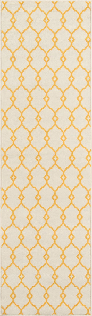 Momeni Baja BAJ-2 Machine Made Contemporary Geometric Indoor/Outdoor Area Rug Yellow 8'6" x 13' BAJA0BAJ-2YEL860D