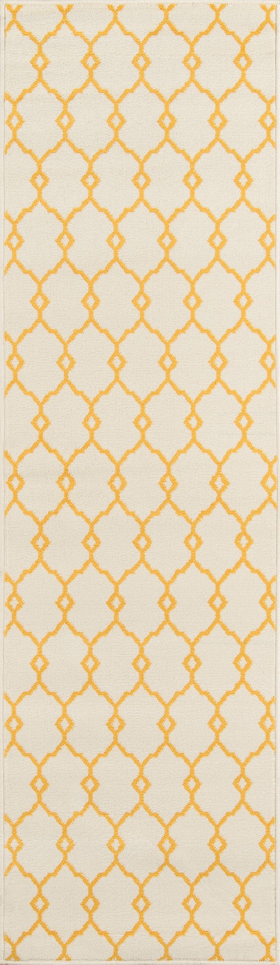 Momeni Baja BAJ-2 Machine Made Contemporary Geometric Indoor/Outdoor Area Rug Yellow 8'6" x 13' BAJA0BAJ-2YEL860D