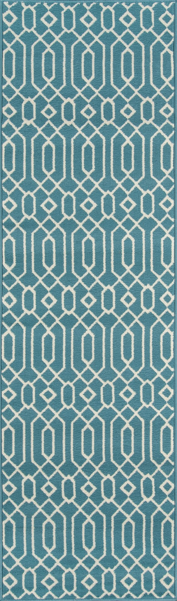 Momeni Baja BAJ-3 Machine Made Contemporary Geometric Indoor/Outdoor Area Rug Blue 8'6" x 13' BAJA0BAJ-3BLU860D