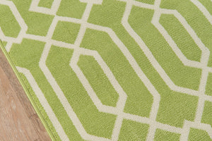 Momeni Baja BAJ-3 Machine Made Contemporary Geometric Indoor/Outdoor Area Rug Green 8'6" x 13' BAJA0BAJ-3GRN860D