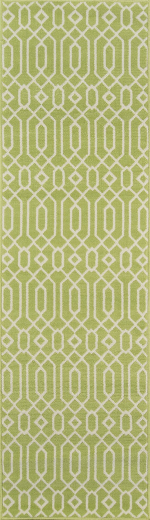 Momeni Baja BAJ-3 Machine Made Contemporary Geometric Indoor/Outdoor Area Rug Green 8'6" x 13' BAJA0BAJ-3GRN860D