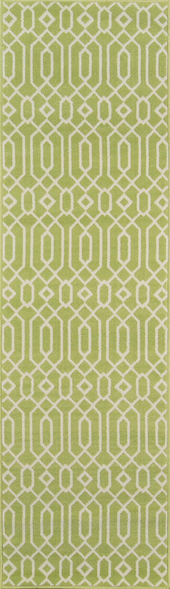 Momeni Baja BAJ-3 Machine Made Contemporary Geometric Indoor/Outdoor Area Rug Green 8'6" x 13' BAJA0BAJ-3GRN860D