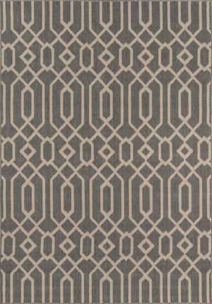 Momeni Baja BAJ-3 Machine Made Contemporary Geometric Indoor/Outdoor Area Rug Grey 8'6" x 13' BAJA0BAJ-3GRY860D