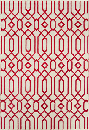 Momeni Baja BAJ-3 Machine Made Contemporary Geometric Indoor/Outdoor Area Rug Ivory 8'6" x 13' BAJA0BAJ-3IVY860D