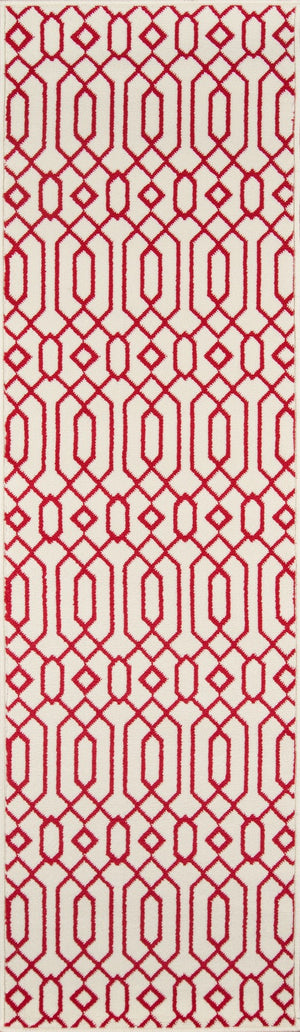 Momeni Baja BAJ-3 Machine Made Contemporary Geometric Indoor/Outdoor Area Rug Ivory 8'6" x 13' BAJA0BAJ-3IVY860D