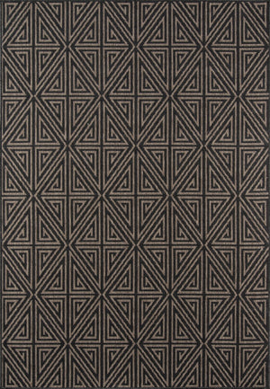 Momeni Baja BAJ-4 Machine Made Contemporary Geometric Indoor/Outdoor Area Rug Charcoal 8'6" x 13' BAJA0BAJ-4CHR860D