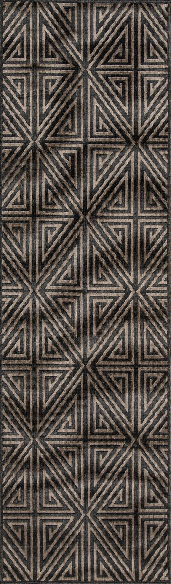 Momeni Baja BAJ-4 Machine Made Contemporary Geometric Indoor/Outdoor Area Rug Charcoal 8'6" x 13' BAJA0BAJ-4CHR860D