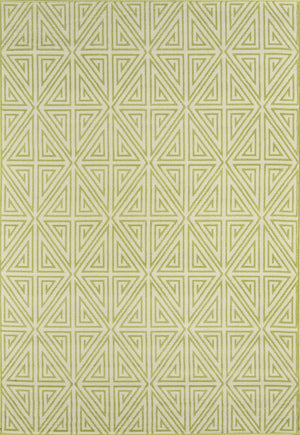 Momeni Baja BAJ-4 Machine Made Contemporary Geometric Indoor/Outdoor Area Rug Green 8'6" x 13' BAJA0BAJ-4GRN860D