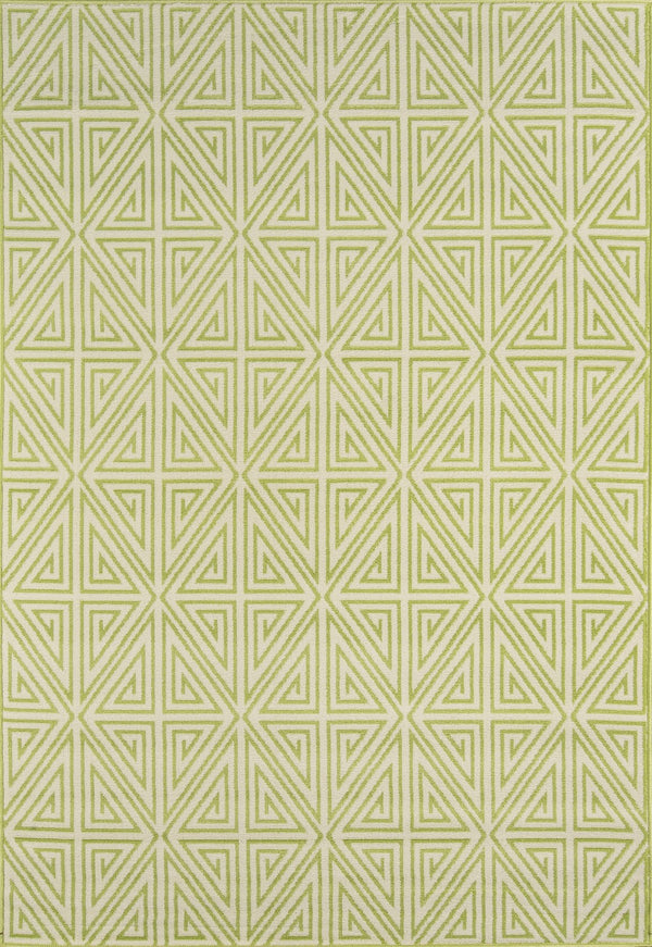 Momeni Baja BAJ-4 Machine Made Contemporary Geometric Indoor/Outdoor Area Rug Green 8'6" x 13' BAJA0BAJ-4GRN860D