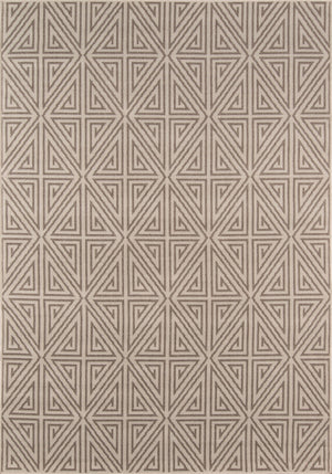 Momeni Baja BAJ-4 Machine Made Contemporary Geometric Indoor/Outdoor Area Rug Taupe 8'6" x 13' BAJA0BAJ-4TAU860D