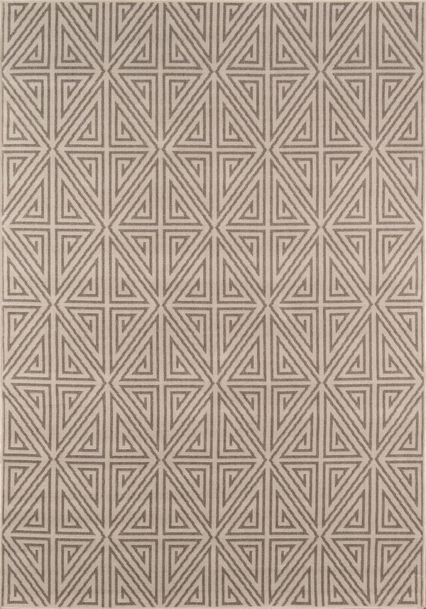 Momeni Baja BAJ-4 Machine Made Contemporary Geometric Indoor/Outdoor Area Rug Taupe 8'6" x 13' BAJA0BAJ-4TAU860D