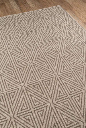 Momeni Baja BAJ-4 Machine Made Contemporary Geometric Indoor/Outdoor Area Rug Taupe 8'6" x 13' BAJA0BAJ-4TAU860D